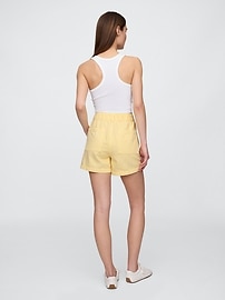 4" High Rise Soft Denim Utility Shorts