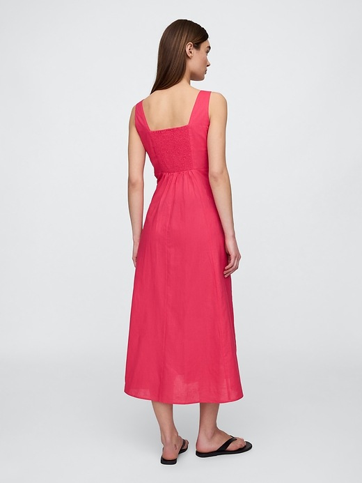 Denim Squareneck Midi Dress