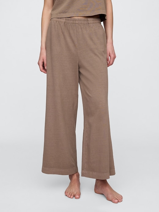 Image number 3 showing, Wide-Leg Crop PJ Pants