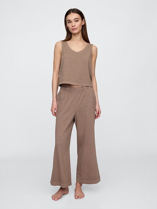 Image number 1 showing, Wide-Leg Crop PJ Pants