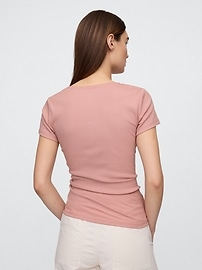 Ribbed Scoopneck Top