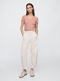 Ribbed Scoopneck Top
