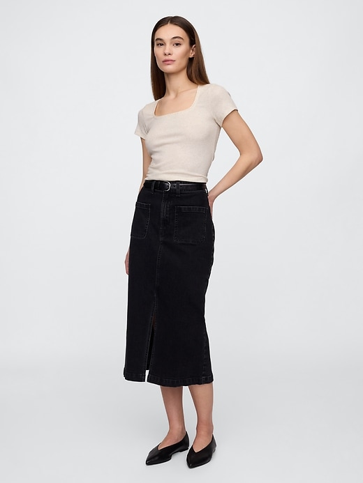 Image number 3 showing, Ribbed Scoopneck Top