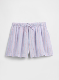 4" Mid Rise Pull-On Linen-Blend Shorts