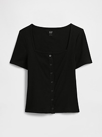 Ribbed Squareneck Top