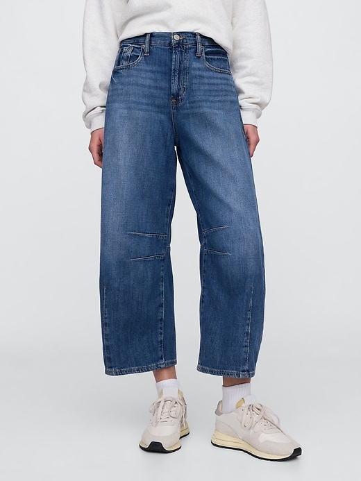 Image number 2 showing, Mid Rise Horseshoe Crop Jeans