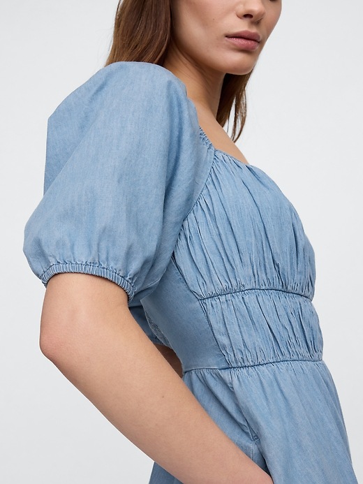 Puff Sleeve Sweetheart Mini Dress