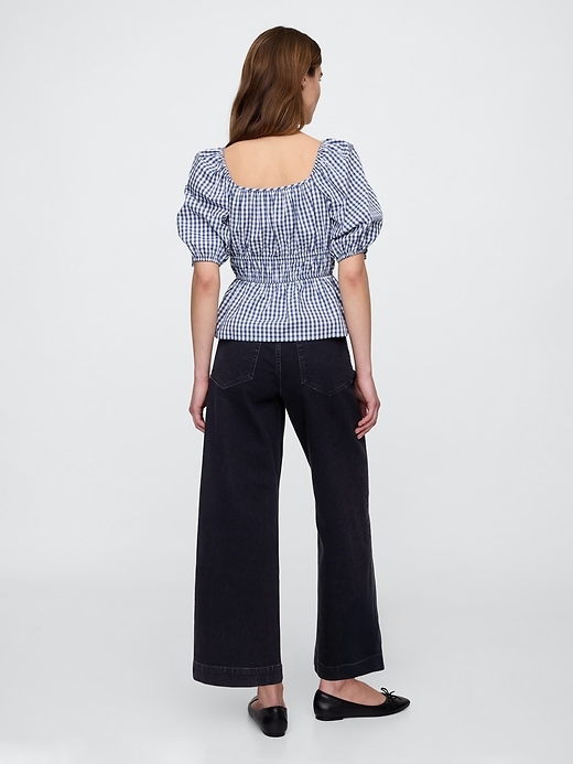 Image number 2 showing, Puff Sleeve Cinched-Waist Top