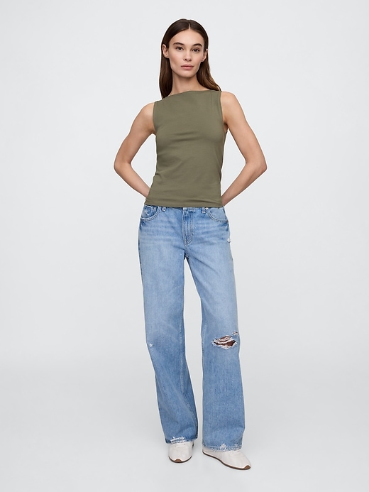 Image number 3 showing, Ribbed Boatneck Tank Top
