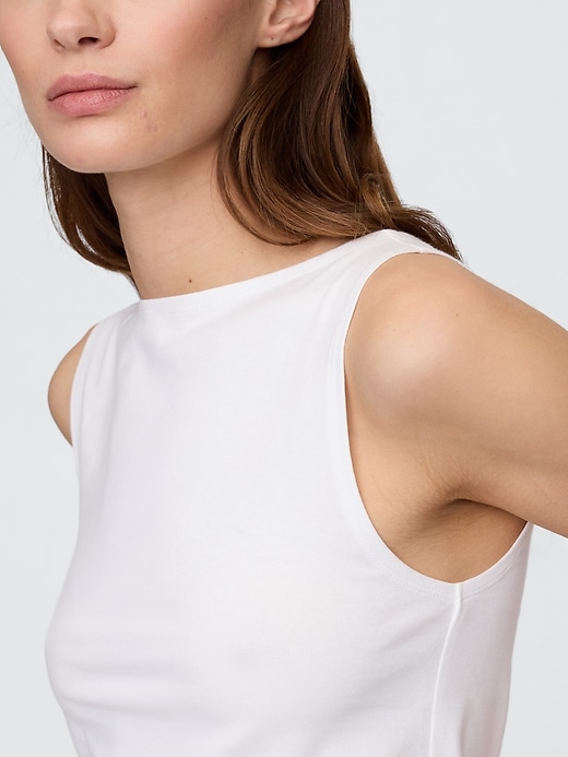 Image number 4 showing, Ribbed Boatneck Tank Top