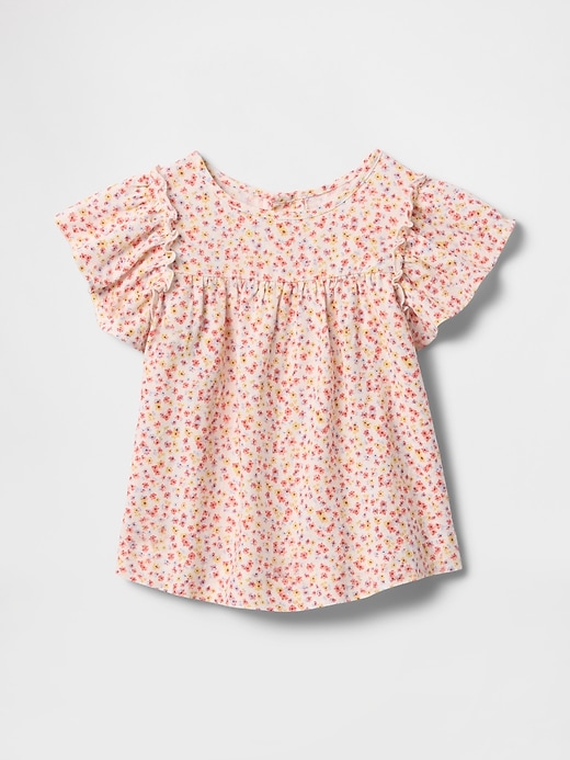 Image number 1 showing, babyGap Linen-Blend Flutter Sleeve Top