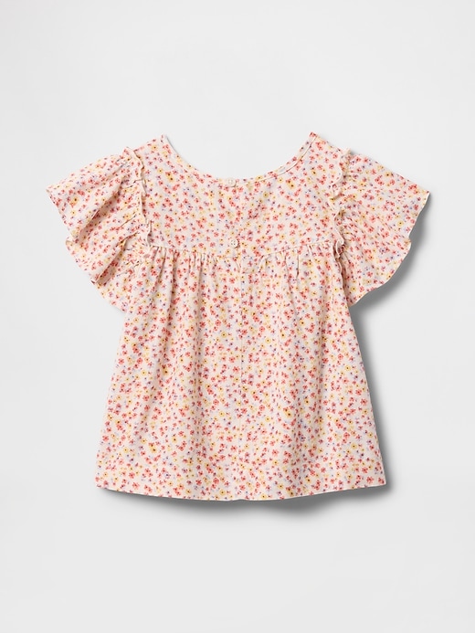 Image number 3 showing, babyGap Linen-Blend Flutter Sleeve Top