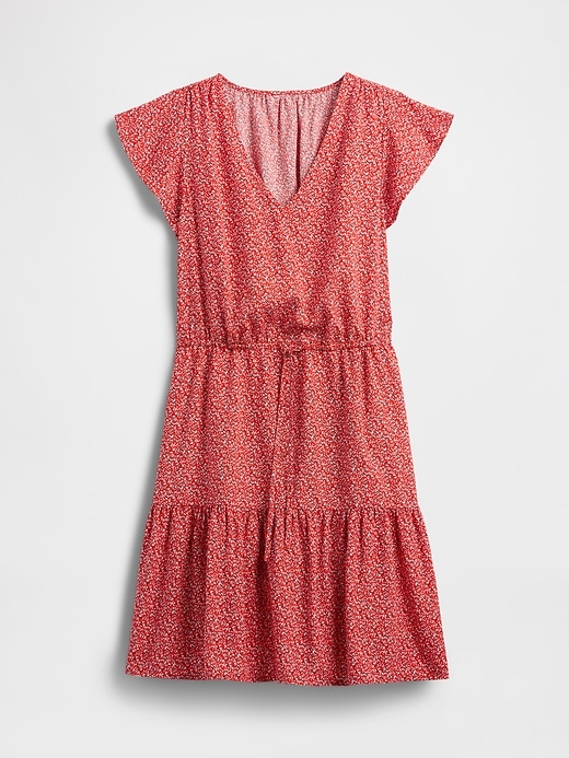 Image number 6 showing, Flutter Sleeve Tie-Waist Mini Dress