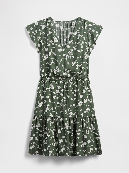 Image number 6 showing, Flutter Sleeve Tie-Waist Mini Dress