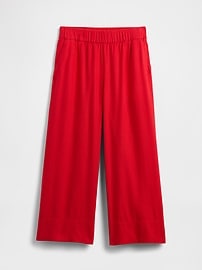 Relaxed Linen-Blend Pull-On Crop Pants