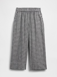 High Rise Linen-Blend Wide-Leg Ankle Pants