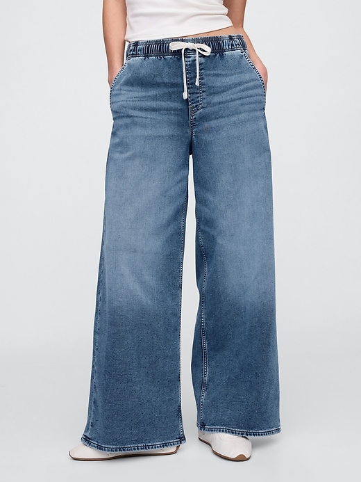 Image number 2 showing, High Rise Pull-On Baggy Sweatpant Jeans