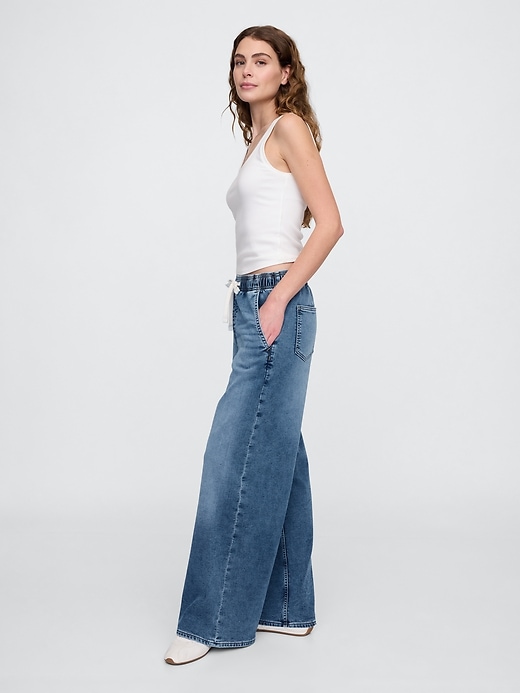 Image number 3 showing, High Rise Pull-On Baggy Sweatpant Jeans