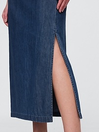 Denim Maxi Slip Skirt