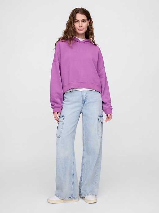 Image number 3 showing, Relaxed Gap Mini-Logo Cropped Hoodie