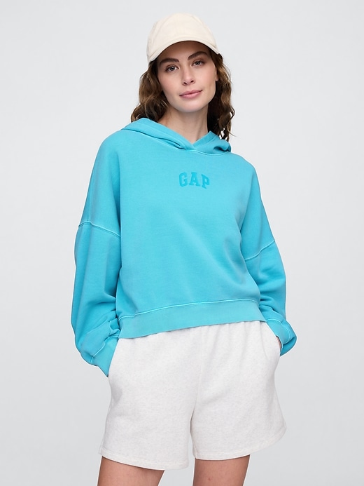 Image number 1 showing, Relaxed Gap Mini-Logo Cropped Hoodie