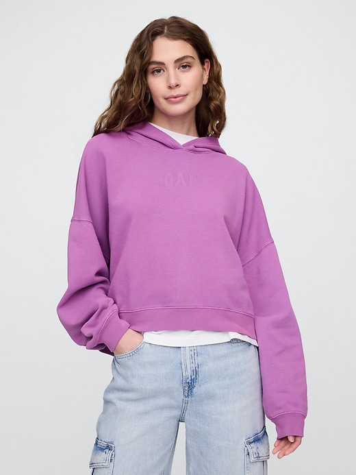 Image number 1 showing, Relaxed Gap Mini-Logo Cropped Hoodie