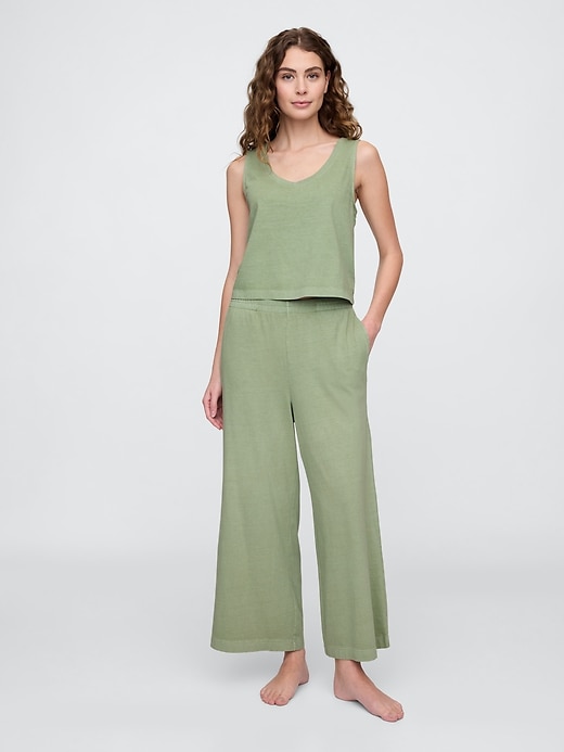 Image number 1 showing, Wide-Leg Crop PJ Pants