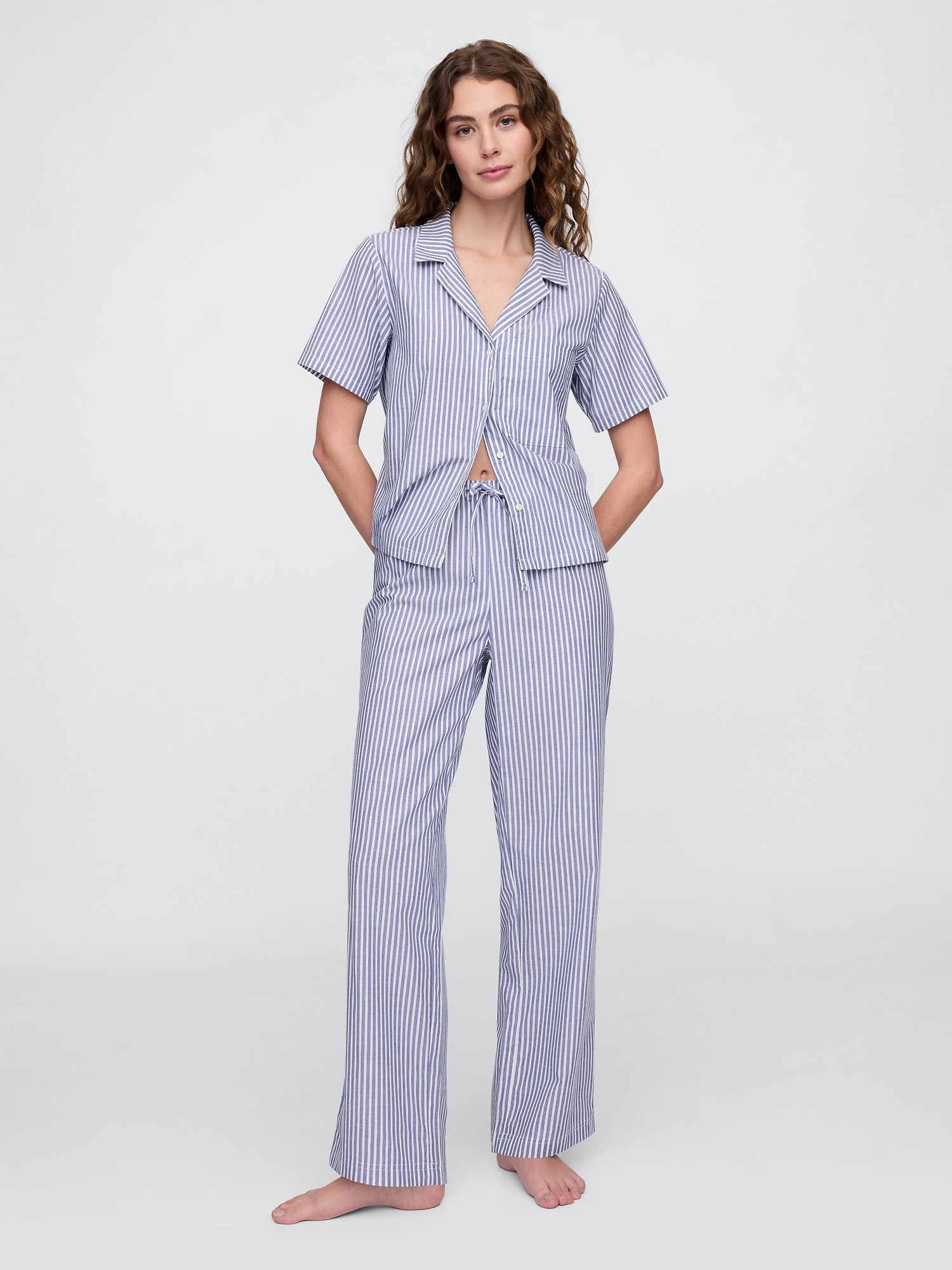 Poplin PJ Pants - Blue