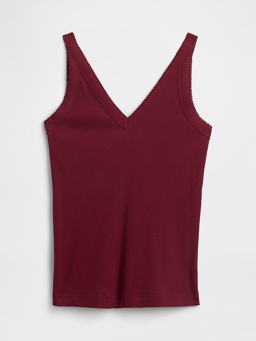 Image number 5 showing, Ribbed V-Neck Tank Top