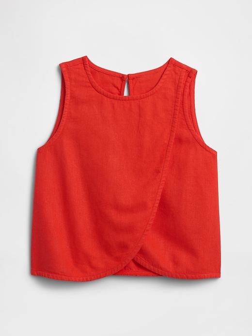 Image number 1 showing, Kids Linen-Blend Fold-Front Top