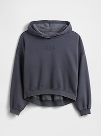 Relaxed Gap Mini-Logo Cropped Hoodie