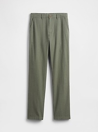 Straight Linen-Blend Pants