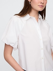 Poplin Bubble Sleeve Top