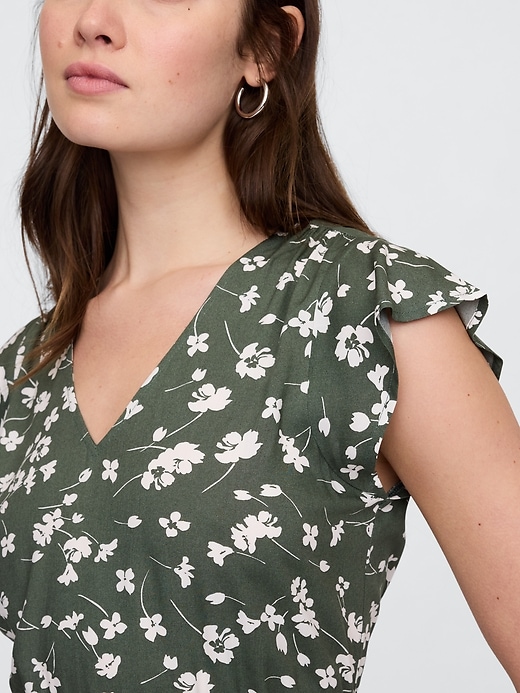 Image number 3 showing, Flutter Sleeve Tie-Waist Mini Dress