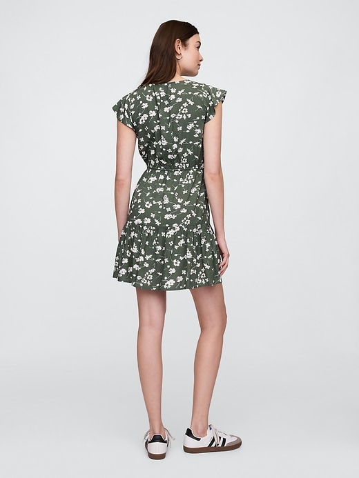 Image number 2 showing, Flutter Sleeve Tie-Waist Mini Dress