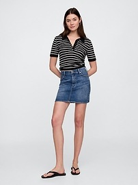 Ribbed Polo Sweater