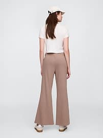 Pull-On Wide-Leg Flare Sweatpants