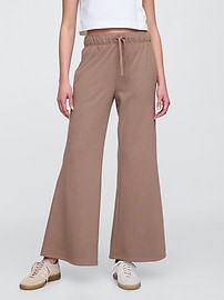 Pull-On Wide-Leg Flare Sweatpants
