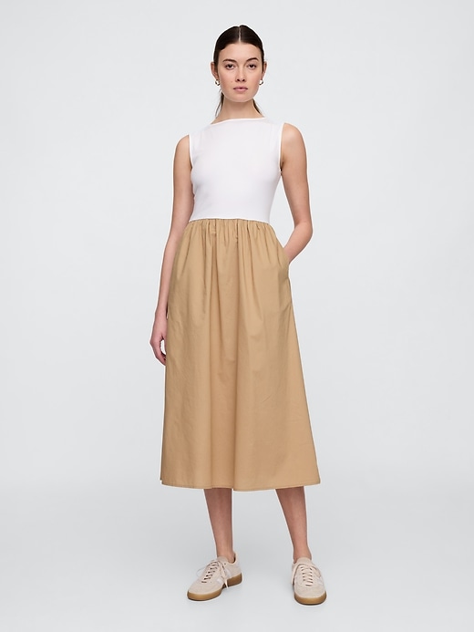 Image number 1 showing, Boatneck Midi Dress
