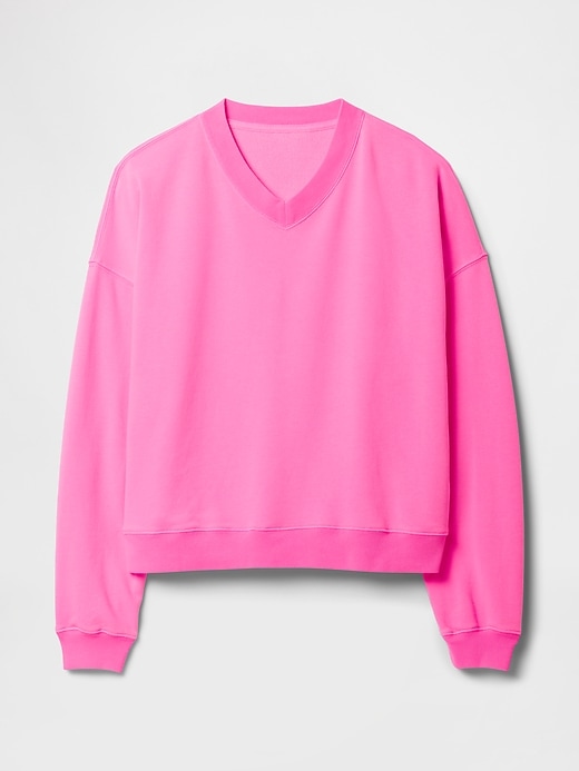 Image number 5 showing, Oversized French Terry V-Neck Sweatshirt