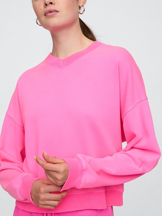 Image number 4 showing, Oversized French Terry V-Neck Sweatshirt