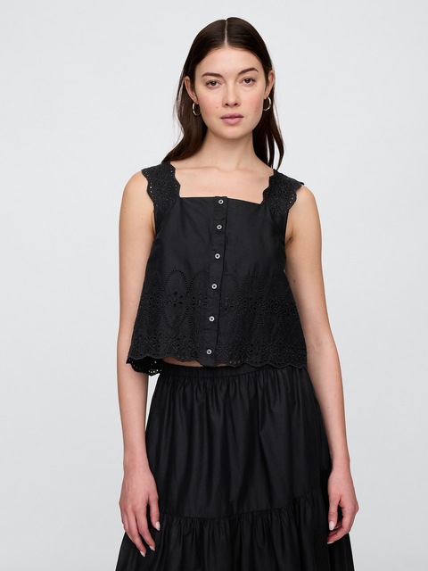 Eyelet Apron Top