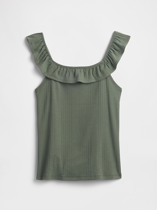 Image number 5 showing, Ribbed Squareneck Ruffle Top