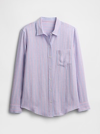 Linen-Blend Easy Shirt