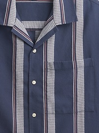 Boxy Gauze Texture-Stripe Vacay Shirt