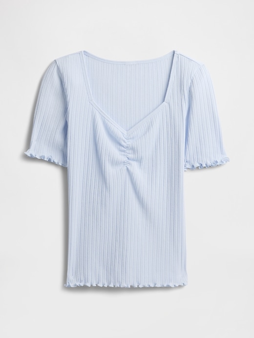 Image number 5 showing, Ribbed Pointelle Ruched Top