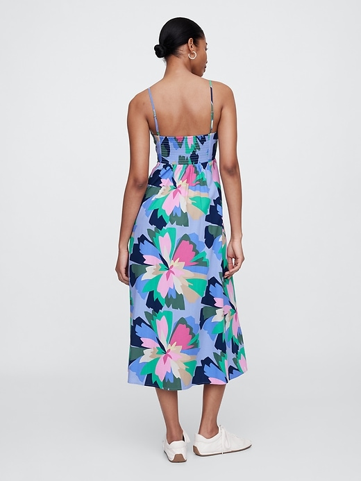Image number 2 showing, Poplin Print Squareneck Midi Dress