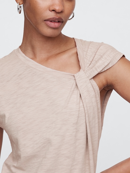 Image number 3 showing, Slub Tie-Sleeve Mini Dress