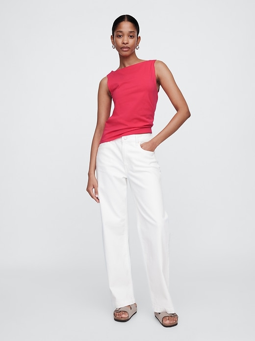 Image number 3 showing, Ribbed Boatneck Tank Top