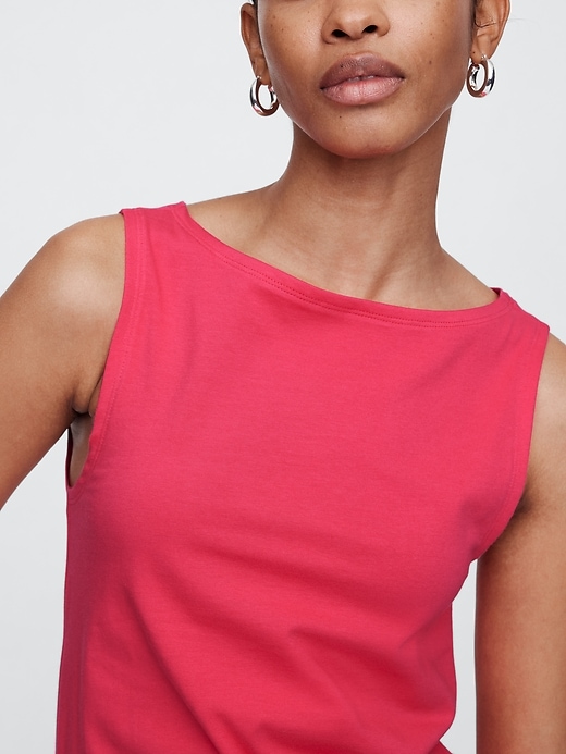 Image number 4 showing, Ribbed Boatneck Tank Top